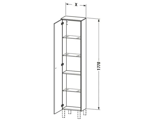 Bản vẽ Tủ Để Đồ Nhà Vệ Sinh Duravit BR1320R1818