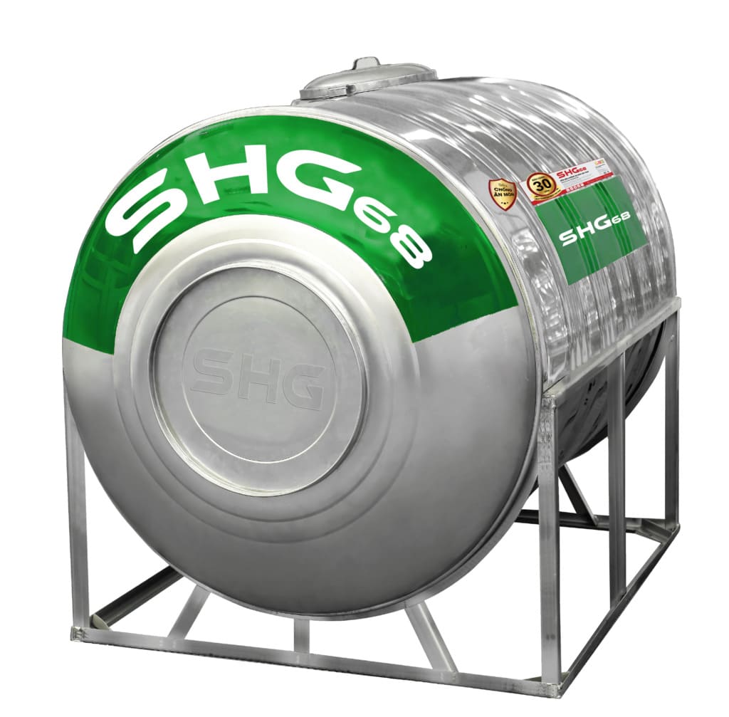 Bồn inox Sơn Hà Xanh SHG68 2000l ngang phi 1380