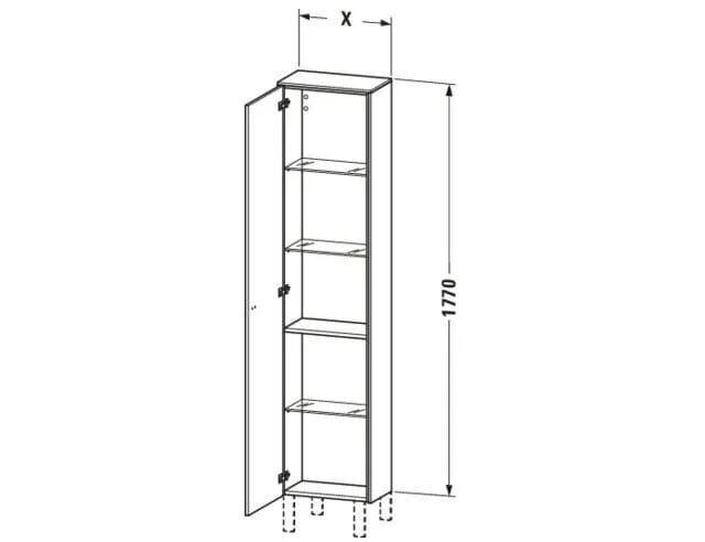Bản vẽ Tủ Để Đồ Nhà Vệ Sinh Duravit BR1320R4949