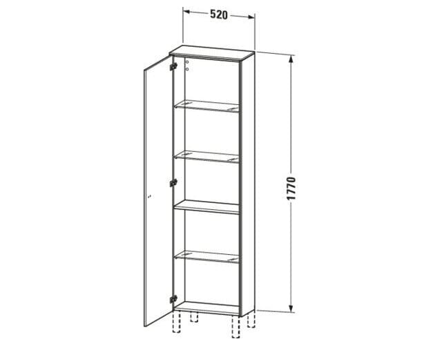 Bản vẽ Tủ Để Đồ Nhà Vệ Sinh Duravit BR1321L0707