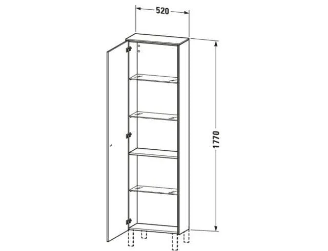 Bản vẽ Tủ Để Đồ Nhà Vệ Sinh Duravit BR1321L0707
