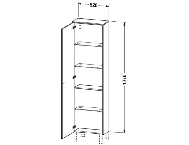 Bản vẽ Tủ Để Đồ Nhà Vệ Sinh Duravit BR1321L1016