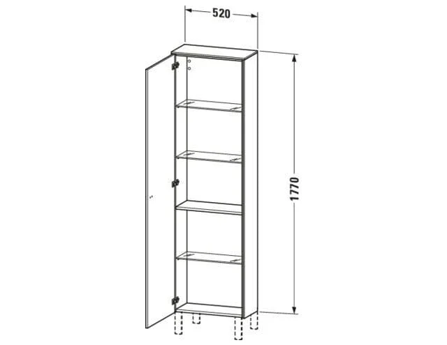 Bản vẽ Tủ Để Đồ Nhà Vệ Sinh Duravit BR1321L1021