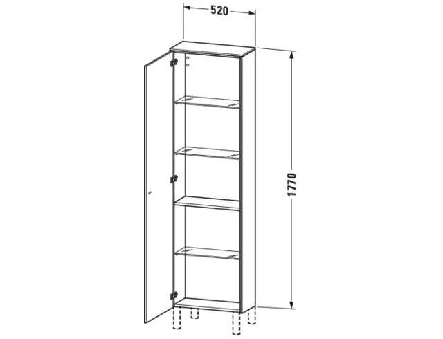 Bản vẽ Tủ Để Đồ Nhà Vệ Sinh Duravit BR1321L1022