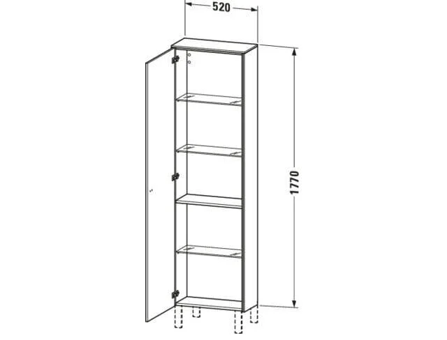 Bản vẽ Tủ Để Đồ Nhà Vệ Sinh Duravit BR1321L1030