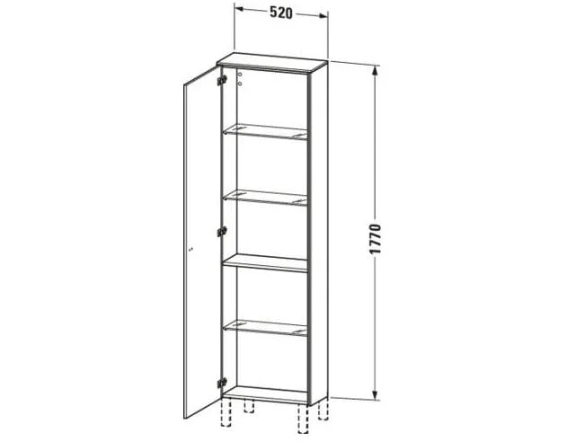 Bản vẽ Tủ Để Đồ Nhà Vệ Sinh Duravit BR1321L1035