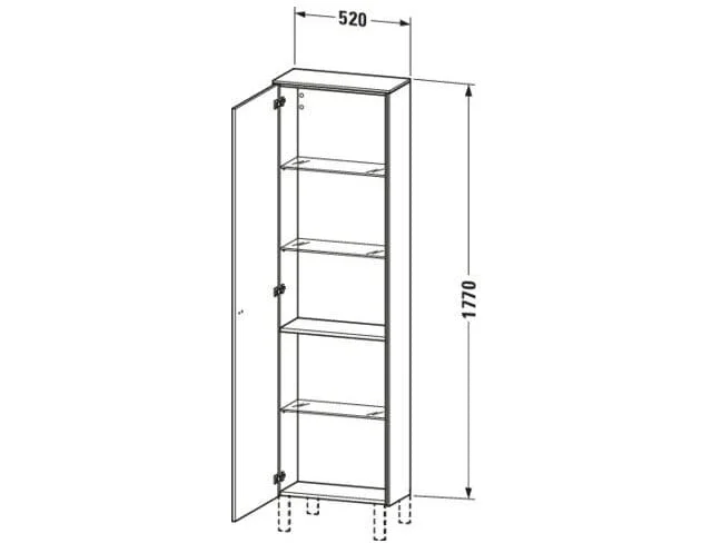 Bản vẽ Tủ Để Đồ Nhà Vệ Sinh Duravit BR1321L1053
