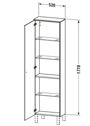 Bản vẽ Tủ Để Đồ Nhà Vệ Sinh Duravit BR1321L1075
