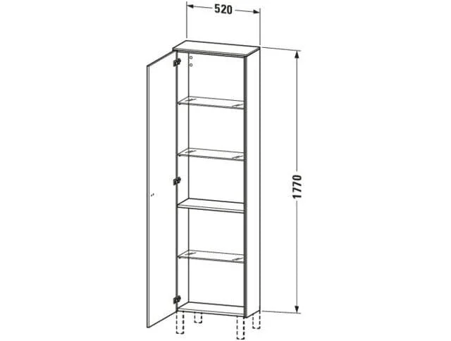 Bản vẽ Tủ Để Đồ Nhà Vệ Sinh Duravit BR1321L1079