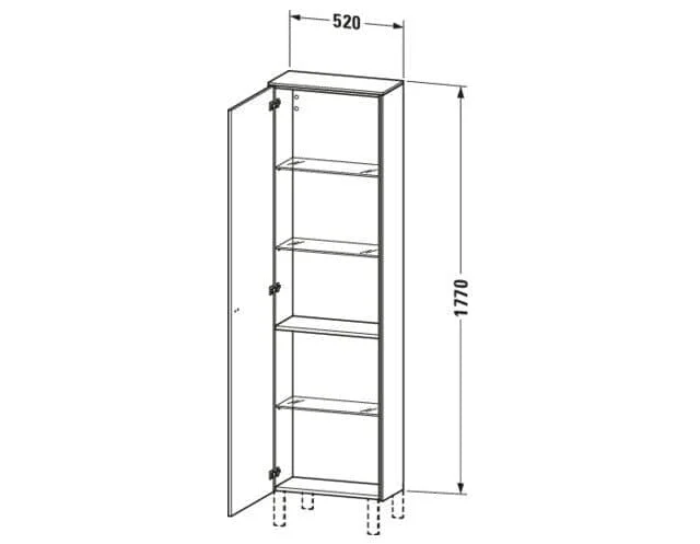 Bản vẽ Tủ Để Đồ Nhà Vệ Sinh Duravit BR1321L1091