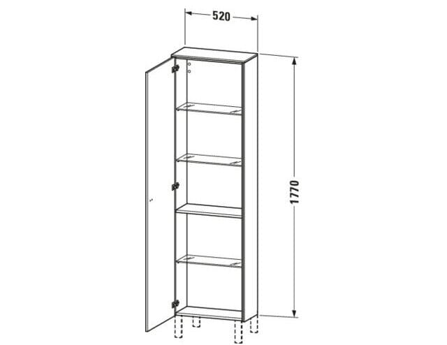 Bản vẽ Tủ Để Đồ Nhà Vệ Sinh Duravit BR1321L9191