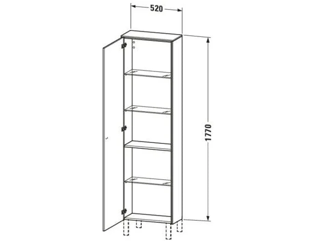 Bản vẽ Tủ Để Đồ Nhà Vệ Sinh Duravit BR1321R0707