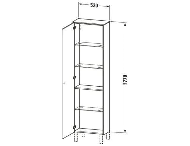Bản vẽ Tủ Để Đồ Nhà Vệ Sinh Duravit BR1321R1007