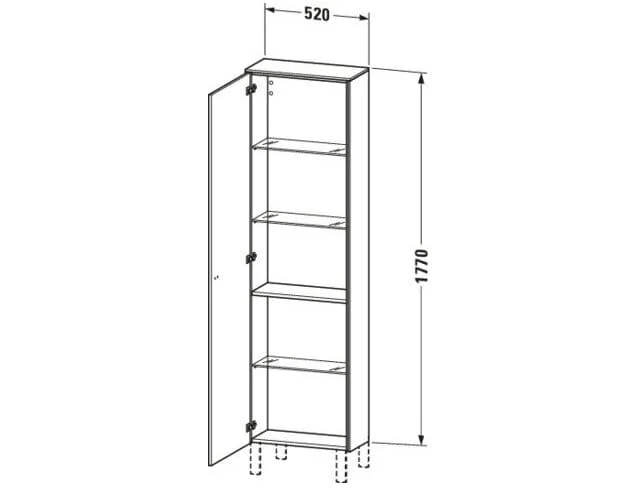 Bản vẽ Tủ Để Đồ Nhà Vệ Sinh Duravit BR1321R1022