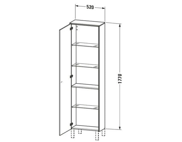 Bản vẽ Tủ Để Đồ Nhà Vệ Sinh Duravit BR1321R1075