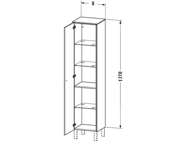 Bản vẽ Tủ Để Đồ Nhà Vệ Sinh Duravit BR1330L1007