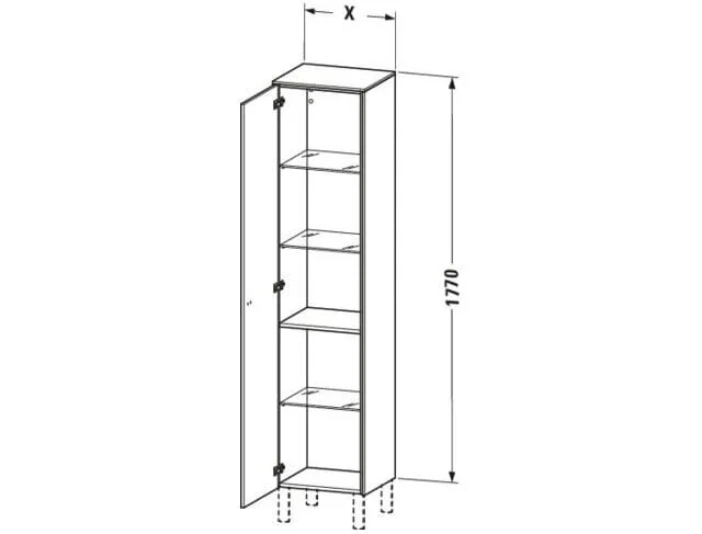 Bản vẽ Tủ Để Đồ Nhà Vệ Sinh Duravit BR1330L1007