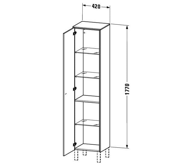 Bản vẽ Tủ Để Đồ Nhà Vệ Sinh Duravit BR1330L1016