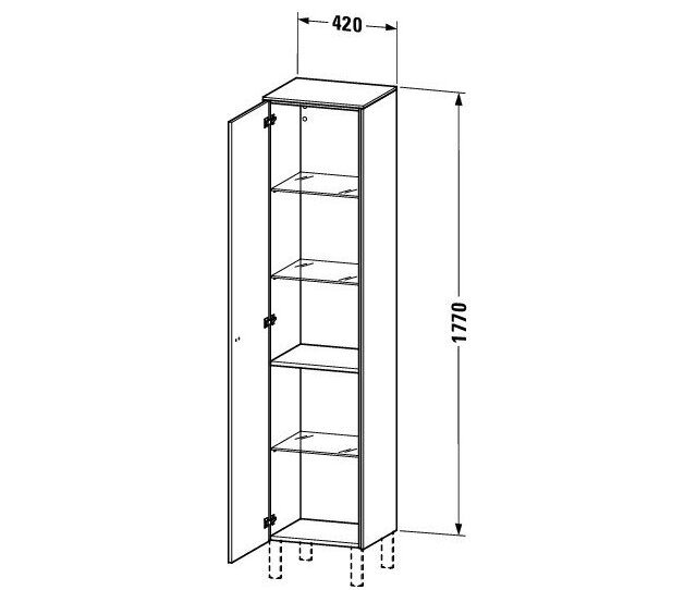 Bản vẽ Tủ Để Đồ Nhà Vệ Sinh Duravit BR1330L1018
