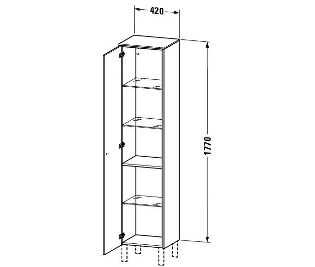 Bản vẽ Tủ Để Đồ Nhà Vệ Sinh Duravit BR1330L1018