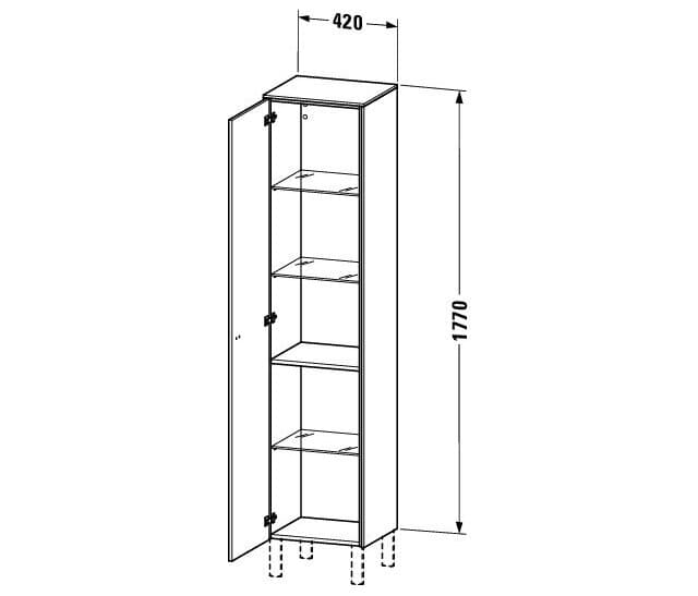 Bản vẽ Bản vẽ Tủ Để Đồ Nhà Vệ Sinh Duravit BR1330L1021