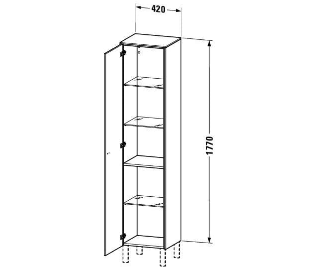 Bản vẽ Tủ Để Đồ Nhà Vệ Sinh Duravit BR1330L1022