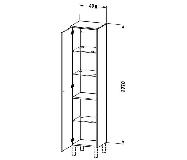 Bản vẽ Tủ Để Đồ Nhà Vệ Sinh Duravit BR1330L1035