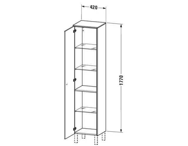 Bản vẽ Tủ Để Đồ Nhà Vệ Sinh Duravit BR1330L1053