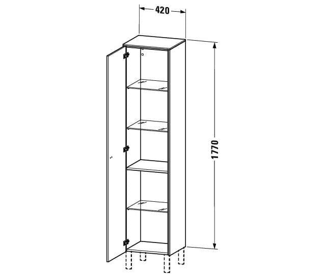 Bản vẽ Tủ Để Đồ Nhà Vệ Sinh Duravit BR1330L1075