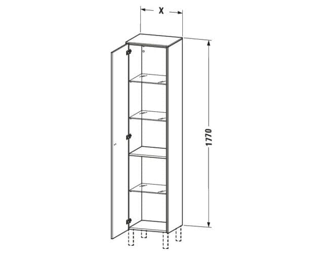 Bản vẽ Tủ Để Đồ Nhà Vệ Sinh Duravit BR1330L4343