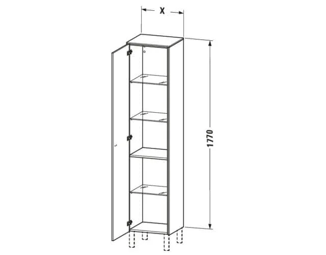 Bản vẽ Tủ Để Đồ Nhà Vệ Sinh Duravit BR1330L4343