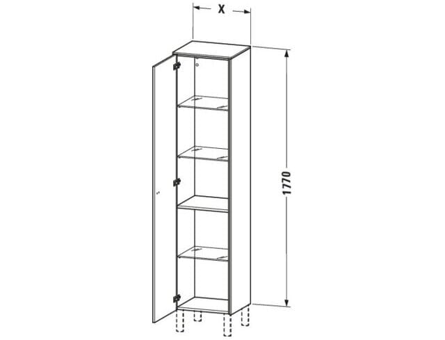 Bản vẽ Tủ Để Đồ Nhà Vệ Sinh Duravit BR1330L4949