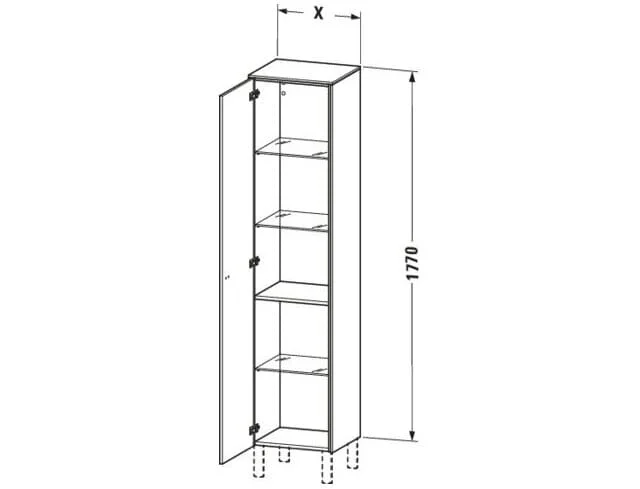 Bản vẽ Tủ Để Đồ Nhà Vệ Sinh Duravit BR1330L4949