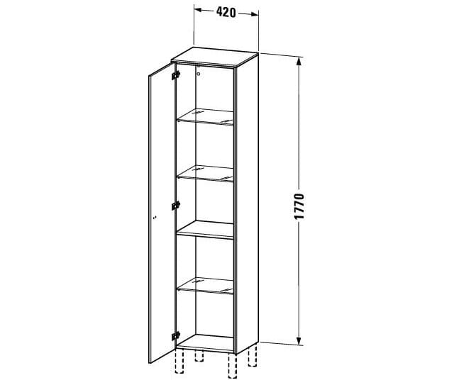 Bản vẽ Tủ Để Đồ Nhà Vệ Sinh Duravit BR1330L9191