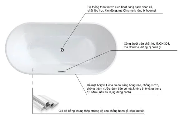 Bồn tắm đặt sàn Mowoen MW8201s-170
