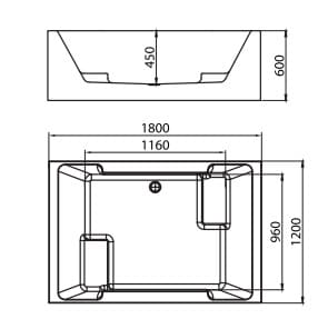 Bản vẽ Bồn tắm đặt sàn massage Mowoen MW6018-180.MS