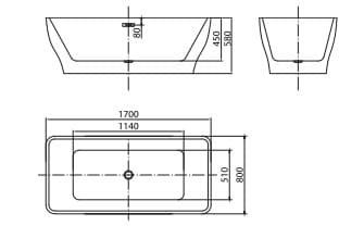Bản vẽ Bồn tắm đặt sàn Mowoen MW8112-170