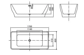 Bản vẽ Bồn tắm đặt sàn Mowoen MW8112-170