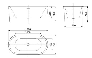 Bản vẽ Bồn tắm đặt sàn massage Mowoen MW8299-150.MS
