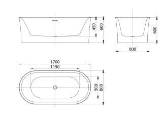 Bản vẽ Bồn tắm đặt sàn Mowoen MW8299-170.MS