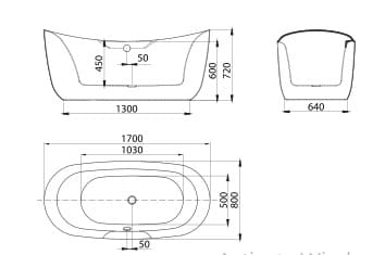 Bản vẽ Bồn tắm đặt sàn massage Mowoen MW8305BFB-170.MS