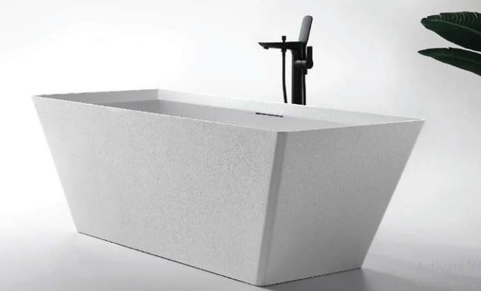 Bồn Tắm Mô Phỏng Đá Tự Nhiên Đặt Sàn Mowoen MW001-Matt White 170