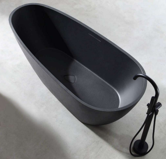 Bồn Tắm Mô Phỏng Đá Tự Nhiên Đặt Sàn Mowoen MW003-Matt Black