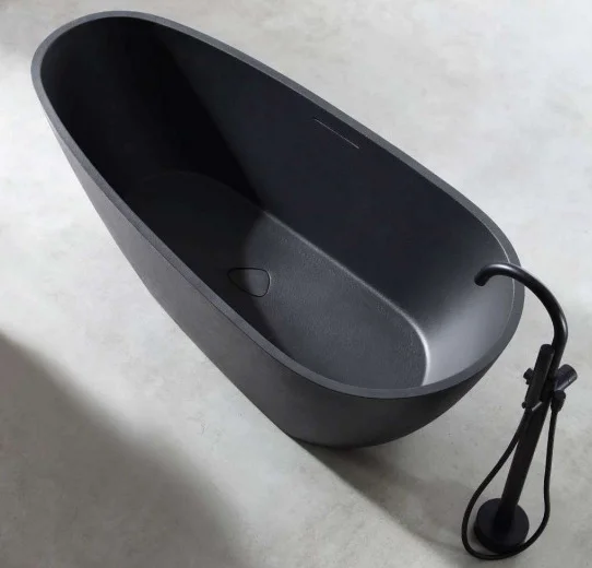 Bồn Tắm Mô Phỏng Đá Tự Nhiên Đặt Sàn Mowoen MW003-Matt Black
