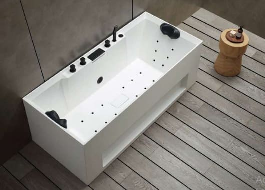 Bồn Tắm Massage Mô Phỏng Đá Tự Nhiên Đặt Sàn Mowoen MWM001.MS-Matt White