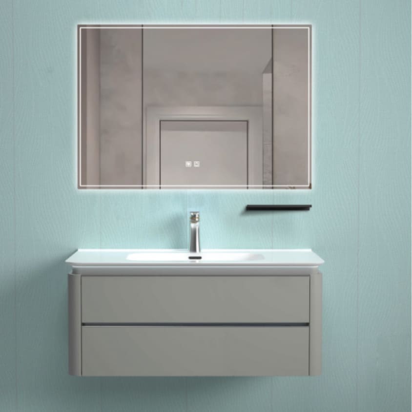 Bộ tủ chậu cao cấp đèn Led Mowoen MW6632R-100