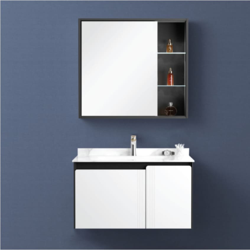 Bộ tủ chậu cao cấp đèn Led Mowoen MW6634-80SB