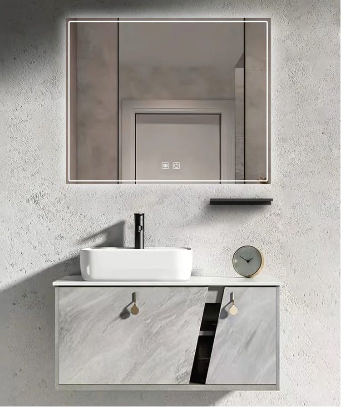 Bộ tủ chậu cao cấp đèn Led Mowoen MW6651BR-80