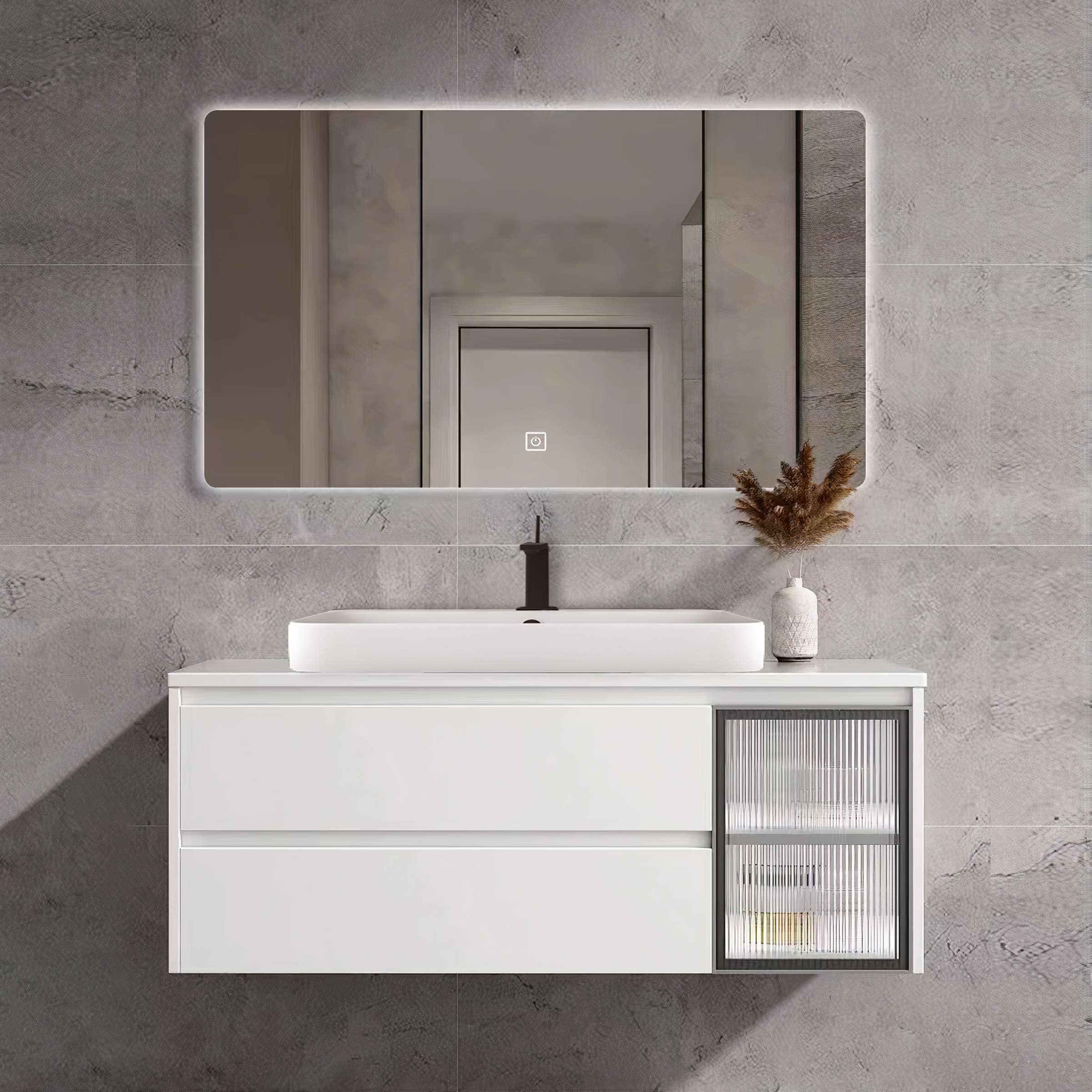 Bộ tủ chậu cao cấp đèn Led Mowoen MW6652WR-80