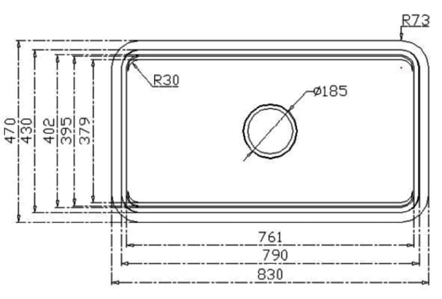 Bản vẽ Chậu rửa bát chống xước Workstation Sink KN8347SU Dekor